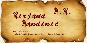 Mirjana Mandinić vizit kartica